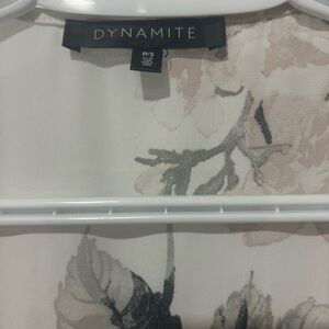 Dynamite Cream and Pink Floral Top